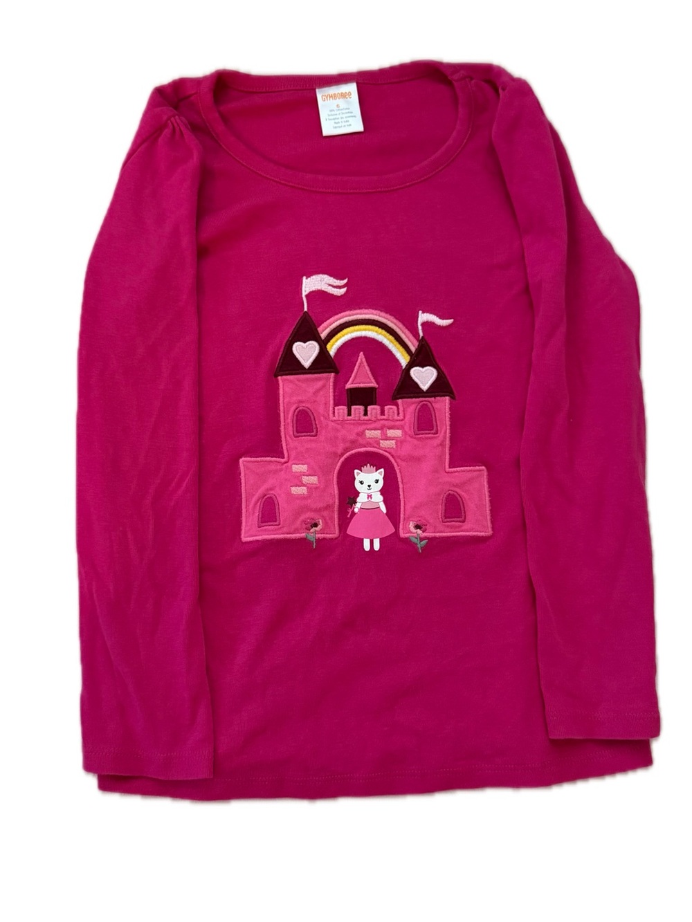 Gymboree Royal Princess Embroidered Castle Top Size 6 EUC